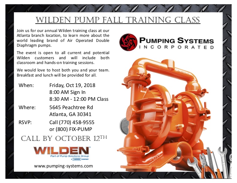 PSI Announces Annual Wilden Pump Training Event